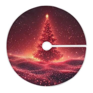 Imagem de Blueangle Saia de poliéster macio para árvore de Natal com estrelas brilhantes de 90 cm para decoração de árvore de Natal (458)