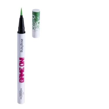 Imagem de Delineador Líquido Colorido Ruby Rose Game On! Traço Preciso Copa do Mundo Make Carnaval (Delineador Verde)