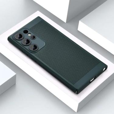 Imagem de Capa de celular com dissipação de calor para Samsung Galaxy S25 S24 S23 S22 S21 Ultra Plus S20 Fe A54 A34 A24 A73 A53 A33 A52 A32 (Para S21 Plus/Verde Escuro)