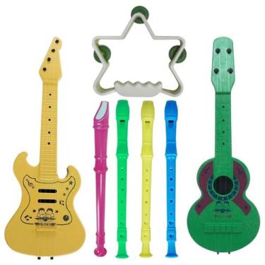 Imagem de Kit Com 4 Instrumentos Musicais Para Criança - Pandeirinho Estrela, Fl