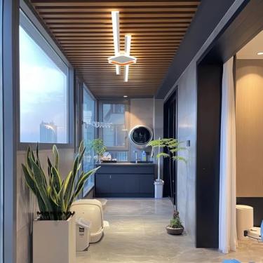 Imagem de Luminária de teto linear LED moderna e inteligente (luminária de teto LED regulável com controle remoto) Luminária de parede longa ultrafina para sala de estar, quarto e corredor, 6500k (bra