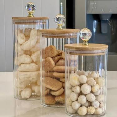 Imagem de Crie Seu Kit de Potes Hermético para Mantimentos e Organizador de Cozinha Dispensa Armário (KIT CANELADO TRANSP CRISTAL,2 POTES (PM))