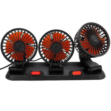 Imagem de Ventilador Triplo Usb Carro Escritorio Escrivaninha Auotomotivo Calor Verao Silencioso 2 Velocidades Multiuso
