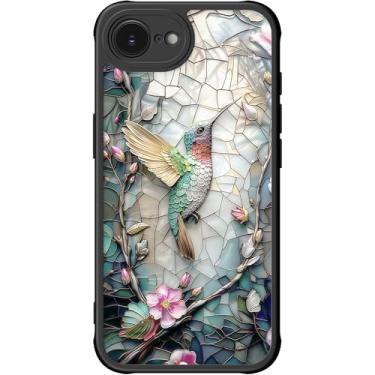 Imagem de DEENAKIN Capa para iPhone 16e fofa, capa rígida floral estética, compatível com Magsafe, capa de telefone fina protetora moderna exclusiva retrô coquete ocidental para mulheres meninas, beija-flor