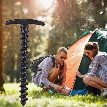 Imagem de Estacas de barraca de acampamento parafuso espiral em pacote com 10 âncoras de solo duráveis para tendas lonas