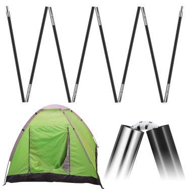 Imagem de Yaocom 2 bastões de fibra de vidro de 8 mm de substituição de postes de barraca pretos pré-montados para barraca de acampamento para caminhadas, acampamento ao ar livre, mochilão