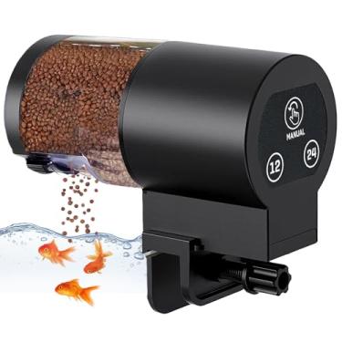 Imagem de Alimentador automático de peixes para aquário, ajuda a manter os peixes alimentados enquanto você estiver ausente, grande capacidade de 100 ml com temporizador de alimentação ajustável, alimentador