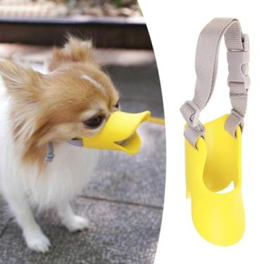 Imagem de Xiaokeis Capas para boca de cachorro em formato de boca de pato anti-mordida, capa de boca de silicone de pato macio com alça ajustável, máscaras de focinho para cães pequenos e médios, melh