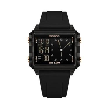 Imagem de Relógio Digital Unissex À Prova D'Água Com Mostrador Quadrado SANDA, C