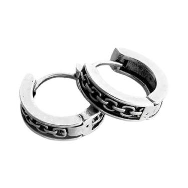 Imagem de Brincos De Argola Góticos Masculinos Com Caveira, Hipoalergênicos, Joi