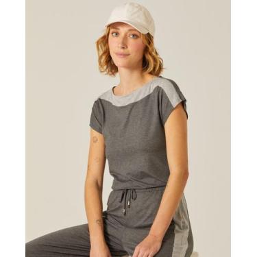 Imagem de Blusa Básica Feminina Decote Canoa Em Viscose Stretch - Malwee, Cinza,