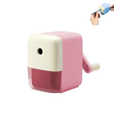Imagem de GZBABY Apontador de lápis manual com 5 modos de ponta ajustáveis, apontador manual de manivela para estudantes e artistas (rosa)