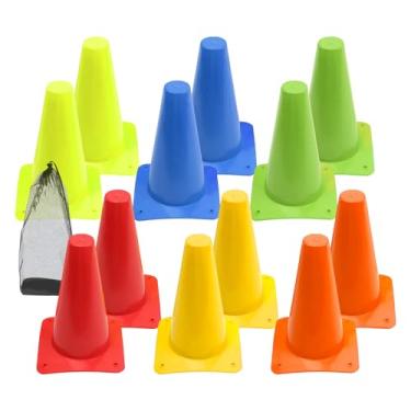 Imagem de Cones de futebol, equipamentos de cones de treino de futebol, equipamento de treino de beisebol - para futebol, basquete, tênis, beisebol, softball, campo de softball, treinamento de academia ao ar