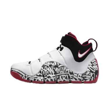 Imagem de Nike Tênis masculino Zoom Lebron 4 (DJ4888-100, branco/preto/vermelho universitário), Branco/preto/vermelho universitário/branco, 41