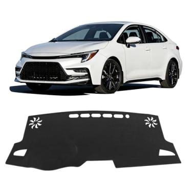 Imagem de HEDAQI Para Toyota Corolla Accessories 2019-2021 2022 2023 2024 2025 Capa de painel, tapete de cobertura de painel para Corolla 2019-2025 Tapete de proteção solar antiderrapante para painel, preto