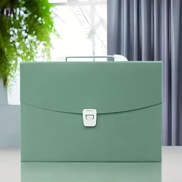 Imagem de Pasta Organizadora Expansível A4 com 24 Divisórias para Documentos, Arquivos e Folhas, Fechamento Seguro, Alça Superior, Ideal para Escritório, Escola e Rotina Diária (VERDE)