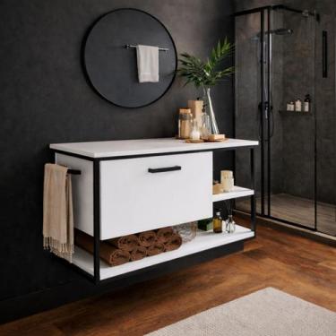 Imagem de Armário Banheiro Gabinete para Cuba Pia Suspenso Porta Toalha - LaCasa