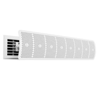 Imagem de Defletor de vento de ar condicionado central, defletor de vento ajustável de 8 lâminas, grade de saída de máquina de duto de ar, defletor de sopro antidireto