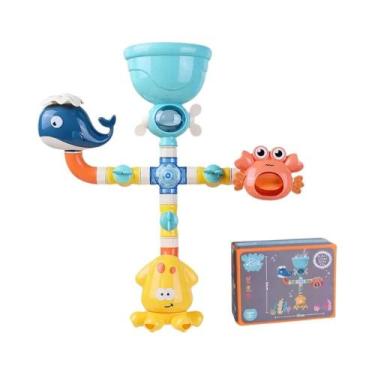 Imagem de Brinquedo De Banho Para Bebês Com Ventosas, Conjunto De Tubos Giratóri