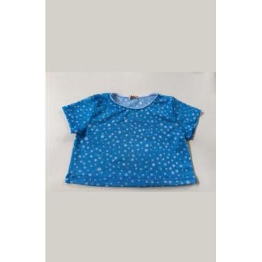 Imagem de Cropped de Tule Floral Juvenil Manga Curta Transparente - Nicktoia, Az