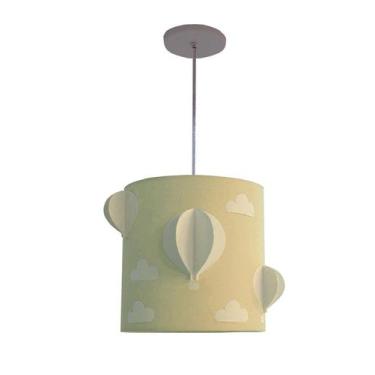 Imagem de Luminária de Teto Balões 3D Com Nuvens 25x25 Quarto Infantil - TOM LUZ