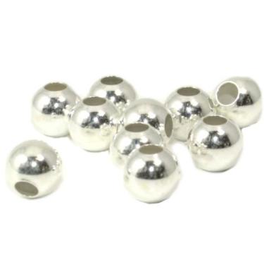Imagem de 10 Bola Esfera 6mm Montagem Pulseira Colar Prata Legitima 925 - La&Ny 