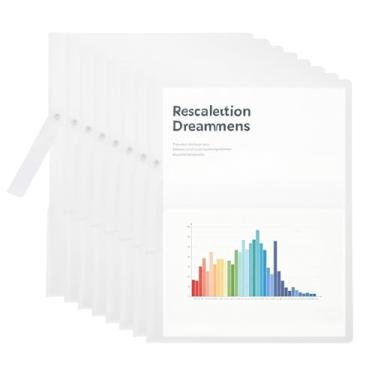 Imagem de PATIKIL Pacote com 10 capas de relatório transparentes com clipe giratório, pastas de apresentação frontais de 30 x 23 cm, fichário de documentos, fichário com capacidade de 100 folhas para projeto de
