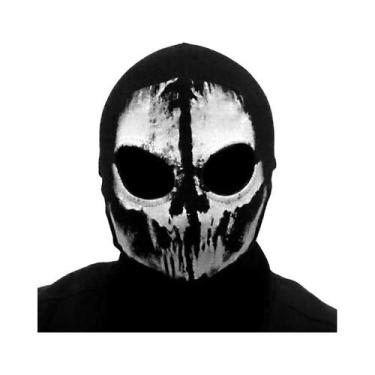 Imagem de Balaclava De Rosto Inteiro 100% Algodão Com Estampa De Caveira, Máscar