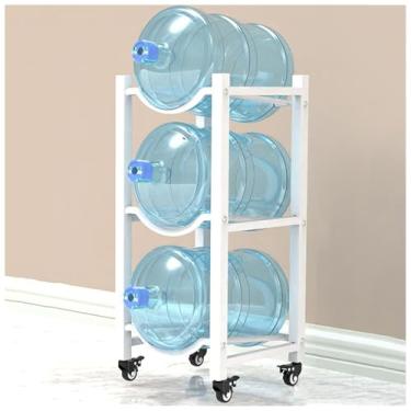 Imagem de Suporte de jarro de água resistente de 5 galões com rodas, organizador portátil de garrafa de água e rack de armazenamento, ideal para soluções de dispensadores de água de escritório, academia e