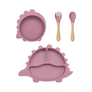Imagem de Tigela De Silicone Para Bebês, Prato, Garfo, Colher, Copo De Alimentaç