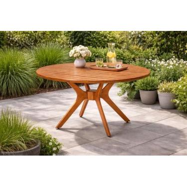 Imagem de Mesa de jantar redonda julia 100% madeira maciça 4 lug 1,10 cm - MULTI