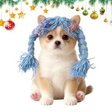 Imagem de Perucas para cães – Trança macia e , acessório de cabeça para cães, gatos, cosplay, para cachorrinho de cachorro, médio, grande, pequeno, cachorrinho, casa, sessão de fotos, festa, dramatização