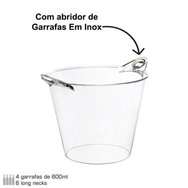 Imagem de Balde Gelo Beer Champanheira Multiuso Cerveja Festas Eventos Cor:branco