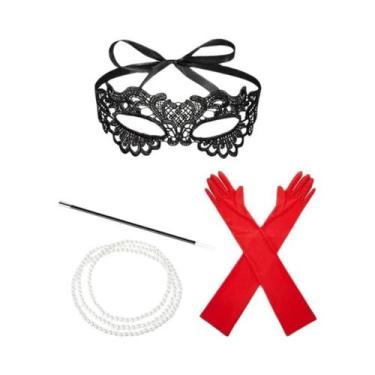 Imagem de Fantasia De Bruxa Deville Preta E Branca Para Adultos Com Luvas Para M