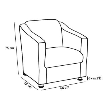 Imagem de Poltrona Decorativa Tilla Corino Preto Dal Poz Estofados