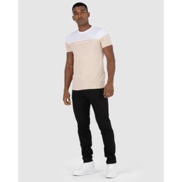 Imagem de Calça Masculina Slim Cintura Média Em Sarja Com Elastano Preto - 36-Masculino