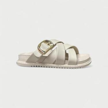Imagem de Chinelo Papete Infantil Molekinha Slide Com Fivela Off White-Feminino