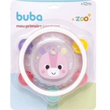 Imagem de Meu Primeiro Pandeiro Brinquedo Educativo Buba Zoo Unicornio Rosa