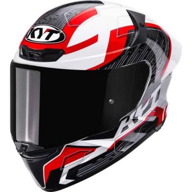 Imagem de Capacete KYT TT Revo Speeding Branco e Vermelho-Masculino