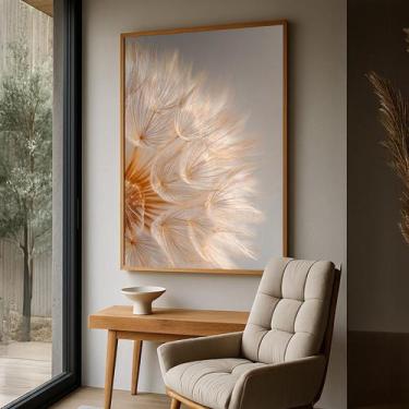 Imagem de Quadro com Moldura e Acrilico Cristal Vidro Dente de Leao para Sala, Q