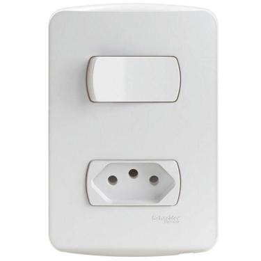 Imagem de Conjunto 1 Interruptor Simples + 1 Tomada 2 Pinos + Terra 10 Amperes 250 Volts S3b69030 Schneide