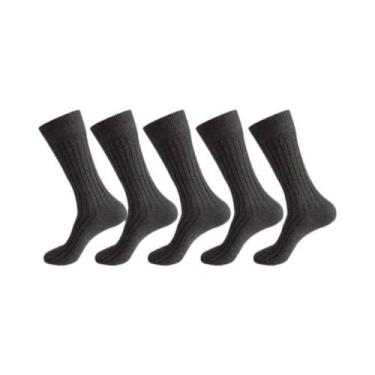 Imagem de Meias Sociais Masculinas Listradas Tamanho Grande Respiráveis Desodora