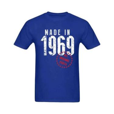 Imagem de Camiseta Casual Masculina Vintage De Algodão Respirável 1969: Tops E C