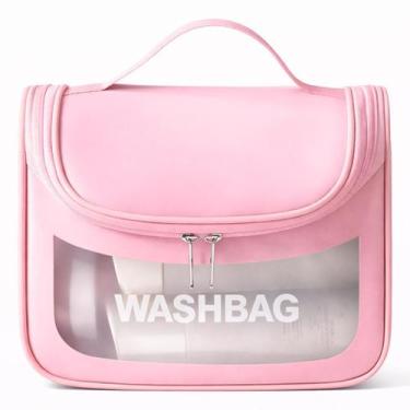 Imagem de Necessaire Branca Organizadora de Cosméticos com Visor Frontal e Alça 