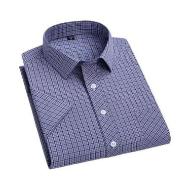 Imagem de Camisa De Algodão Xadrez Masculina 5XL 6XL De Manga Curta Primavera Ve