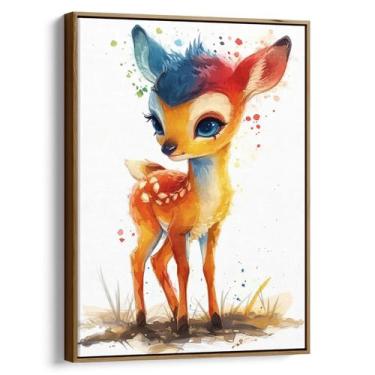Imagem de Quadro decorativo Infantil - O Encanto do Cervo na Floresta - Art Canv
