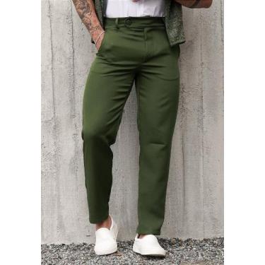 Imagem de Calça Masculina Alfaiataria Italiana - Dennis Beumont, Verde militar, 