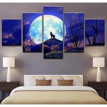 Imagem de quadros decorativos Lobo X Lua Cheia " - aero print