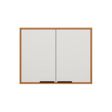 Imagem de Armário Aéreo Ravena 80CM 2 Portas MDF Off White para Cozinha Compacta