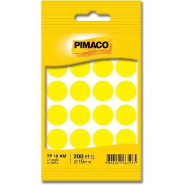 Imagem de Etiqueta Redonda Tp-19 Amarela Redonda 19mm 200unid - Pimaco